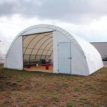 Poultry Equipment - Poultry Housing &amp; Flooring - ClearSpan Colossal Chick-Inn Chicken Hutch 26'W x 12'H x 36'L