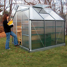 Greenhouses &amp;amp; Accessories - Small Hobby Greenhouses - Beginner Backyard Hobby Greenhouse 6'6"W x 6'6"H x 7'4"L