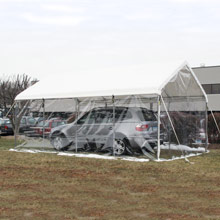 Tension Fabric Buildings - ClearSpan Carports - Small 9'H Carport w/White Cover