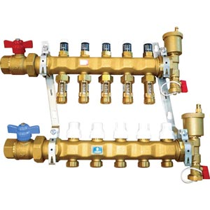 Radiant Heat Systems - Pre-assembled Radiant Manifold 1" - 5 Out S&R