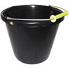 Equine Supplies - Horse Feeding - 18 Quart Black Pail With Handle