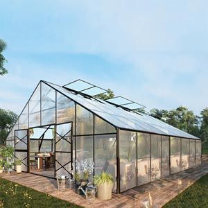 GrowSpan Estate Deluxe Large Greenhouse: 23'2”W x 12'11”H x 13'4”L