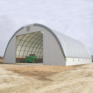 ClearSpan Pony Wall Building - 20'W x 16'H x 24'L Gray - FarmTek