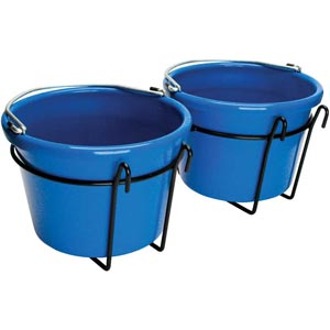 Double Bucket Holder - Fits Over 1/4" Diameter Wire Fencing