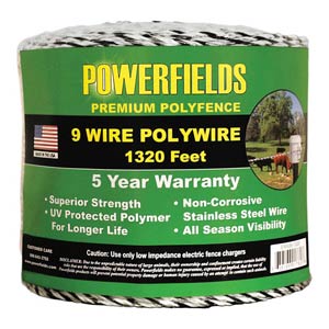 9 Wire Polywire 1,320' Roll - Black/White
