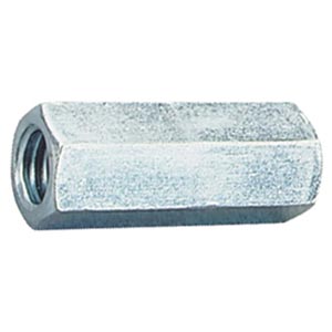 Zinc Plated Coupling Nuts - 3/8" x 16 Threads per inch