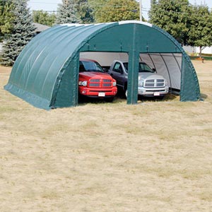 ClearSpan&#153; Storage Master Classic Plus Garage - 26'W x 12'H x 24'L Green 4' Rafter Spacing