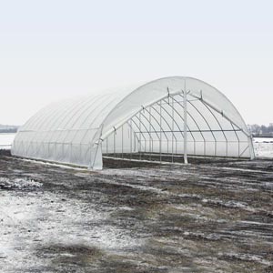 GrowSpan Round Premium Extra Tall High Tunnel - 42'W x 15'H x 48'L w/6' Rafter Spacing