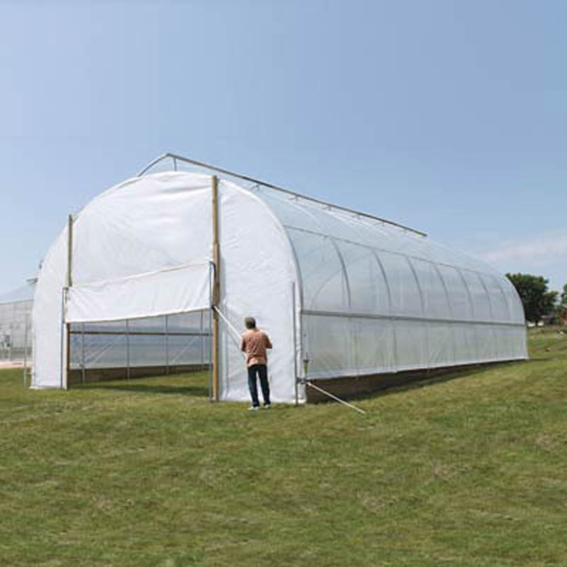 GrowSpan Series 500 Zippered Clear RollUp Doors 35'W 3Zipper FarmTek